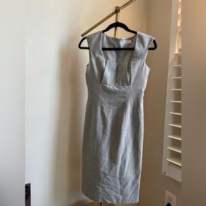 Stunning tailored light grey Calvin Klein fitted dress.
